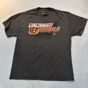 NFL Team Apparel Cincinnati Bengals Football T-Shirt Charcoal Heather XL WX2952